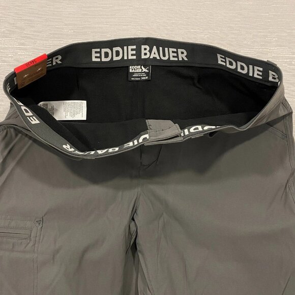Eddie Bauer Fleece Lined Tech Pants Mens 34 x 30" Gray Water Repellent Insulated - Picture 6 of 15